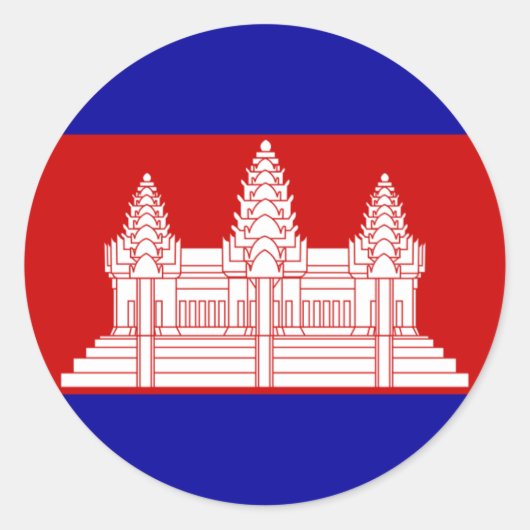 Rond Sticker pour drapeau du Cambodge (Devant)
