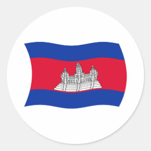 Rond Sticker pour drapeau du Cambodge