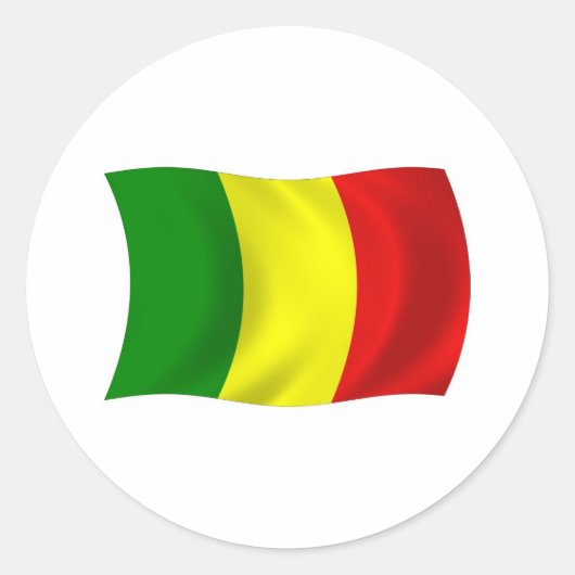 Rond Sticker pour drapeau du Mali (Devant)