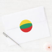 Rond Sticker pour drapeau Fisheye Lituanie (Enveloppe)
