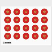 Rond Sticker pour drapeau Fisheye Monténégro (Feuille)