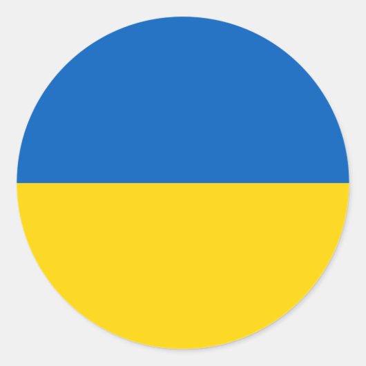 Rond Sticker pour drapeau ukrainien (Devant)