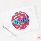 Rond Sticker pour enfant à fleurs (Enveloppe)