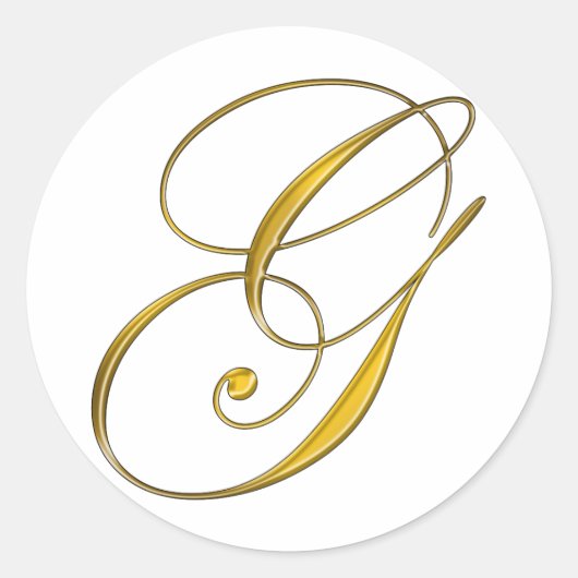 Rond Sticker pour enveloppe de monogramme G or (Devant)