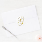 Rond Sticker pour enveloppe de monogramme G or (Enveloppe)
