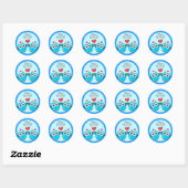 Rond Sticker pour enveloppe de phoque à double coque bl (Feuille)