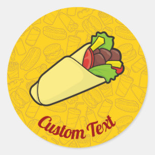 Rond Sticker pour envelopper sandwich Tortilla