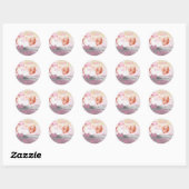 Rond Sticker pour Faire-part pour fille de bébé à mâcho (Feuille)