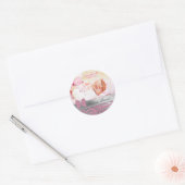 Rond Sticker pour Faire-part pour fille de bébé à mâcho (Enveloppe)