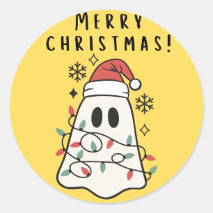 Rond Sticker pour fantôme de Noël