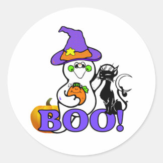 Rond Sticker pour fantôme d'Halloween
