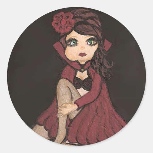 Rond Sticker pour fille à croûte quantum Red Cape (Devant)