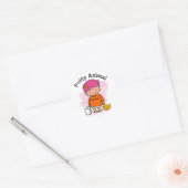 Rond Sticker pour fille d'animal potty (Enveloppe)