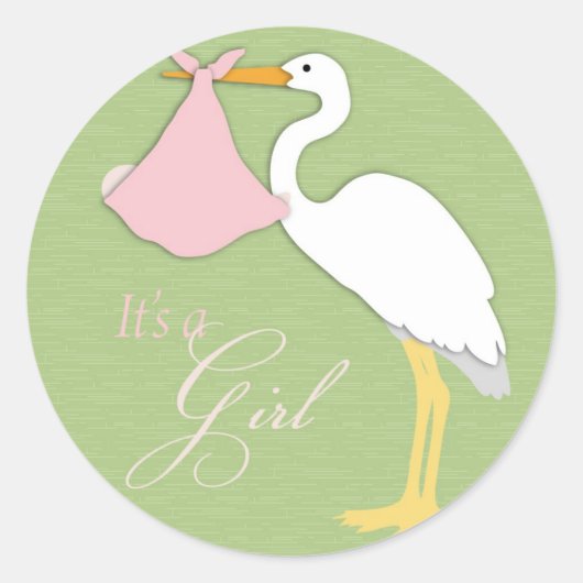 Rond Sticker pour fille de cigogne (Devant)