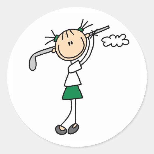 Rond Sticker pour fille de golf (Devant)