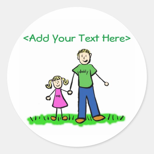Rond Sticker pour fille de papa (blond) (Devant)