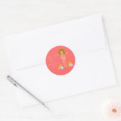 Rond Sticker pour fille de shopping (Enveloppe)