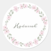 Rond Sticker pour fille en gerbe fleurie (Devant)