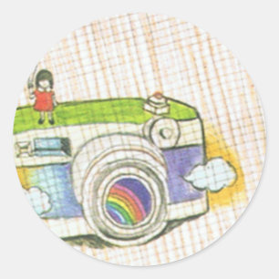Rond Sticker Pour Fille Et Caméra