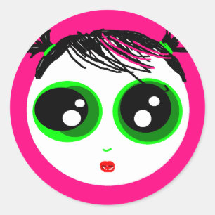Rond Sticker pour fille Ghostile (rose chaud)