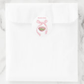 Rond Sticker pour fille Matcha, Matcha, Coquette Bow (Sac)