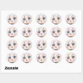 Rond Sticker pour fille Nani Chibi Anime (Feuille)