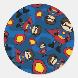 Rond Sticker pour fille Superhero