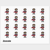 Rond Sticker pour fille Superhero (Feuille)