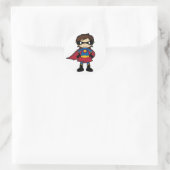 Rond Sticker pour fille Superhero (Sac)