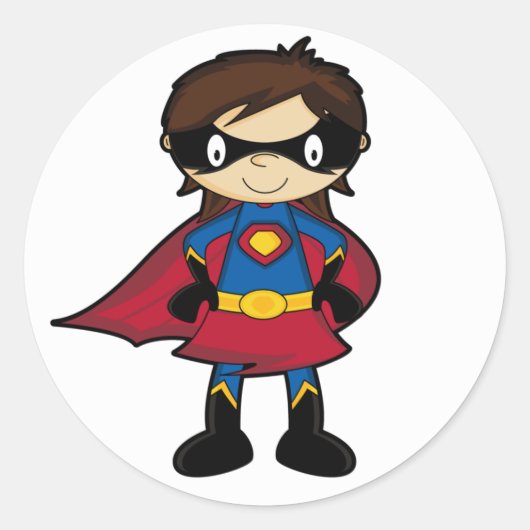 Rond Sticker pour fille Superhero (Devant)