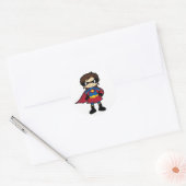 Rond Sticker pour fille Superhero (Enveloppe)
