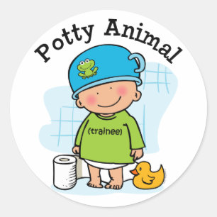 Rond Sticker pour garçon animal potty