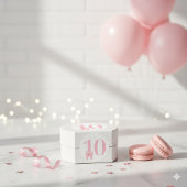 Rond Sticker pour garçon rose 10e anniversaire