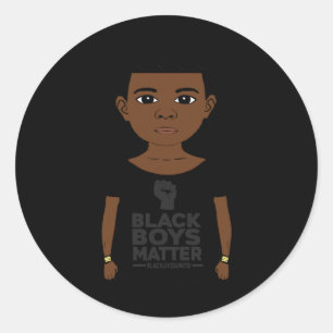 Rond Sticker pour garçons noirs