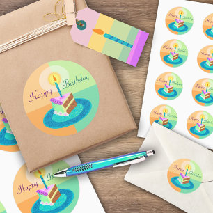 Rond Sticker pour gâteau d'anniversaire