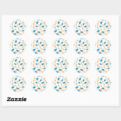 Rond Sticker pour graduation bleu et or (Feuille)