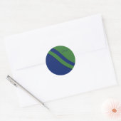Rond Sticker pour graduation Blue Green Wave (Enveloppe)