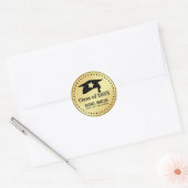 Rond Sticker pour graduation personnalisée en or pour 2 (Enveloppe)