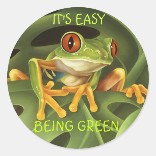 Rond Sticker pour grenouille à arbre (Devant)