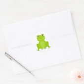 Rond Sticker pour grenouille verte mignonne (Enveloppe)
