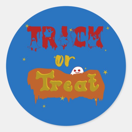 Rond Sticker pour Halloween Boo Drôle (Devant)