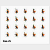 Rond Sticker pour Halloween Chat noir (Feuille)