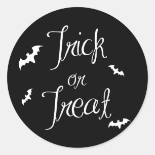 Rond Sticker pour Halloween noir et blanc