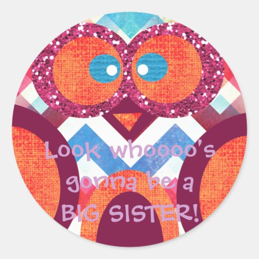 Rond Sticker pour hibou-SOEUR GROS (Devant)