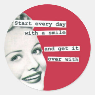 Rond Sticker pour Humour rétro femme au foyer