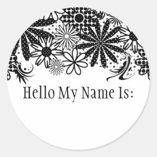 Rond Sticker pour insigne noir et blanc