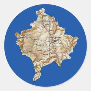 Rond Sticker pour la carte du Kosovo