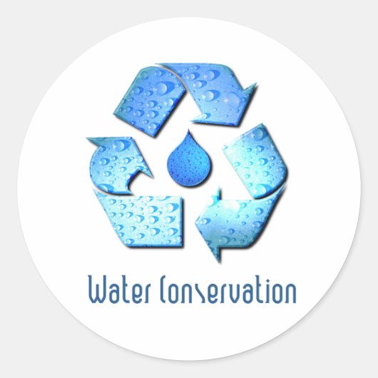 Rond Sticker pour la conservation de l'eau (Devant)