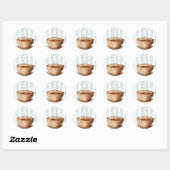 Rond Sticker pour la coupe de café (Feuille)