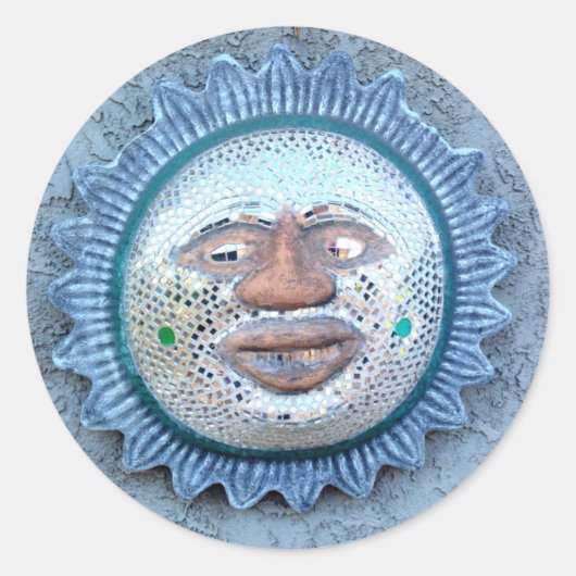 Rond sticker pour la face de soleil drôle (Devant)